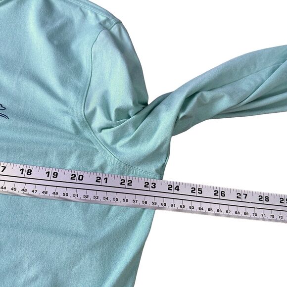 Rhoback 1/4 Zip Golf Shirt Men's Large Aqua Blue Green Performance Long Sleeve - Picture 6 of 8
